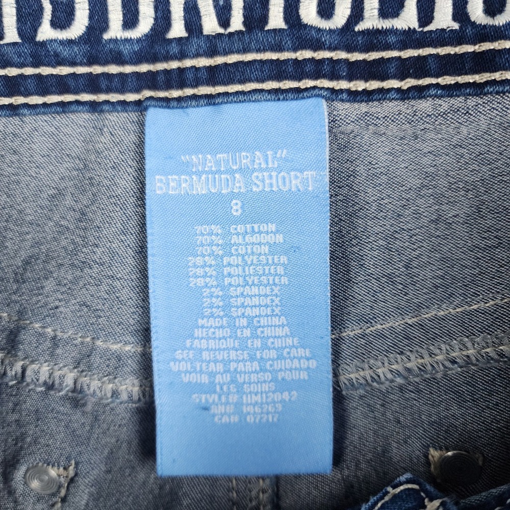 Hydraulic Bermuda Shorts Womens 8 Blue Denim Patriotic Wing Sequin 4th‎ of July - Picture 7 of 8
